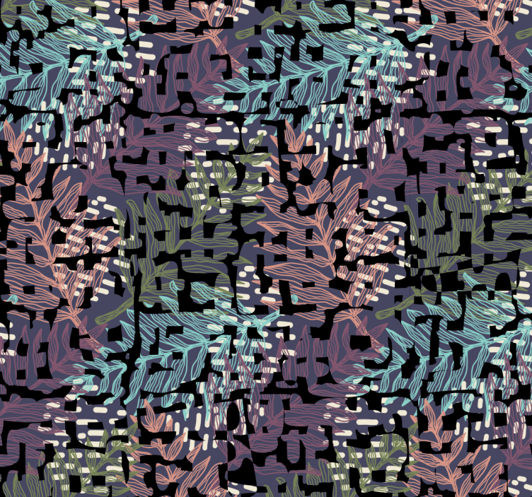 Papier peint feuilles motif de feuillage numérique - TenStickers