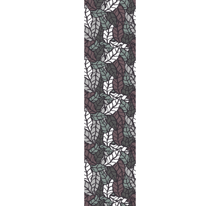 Papier peint feuilles motif à motif sombre - TenStickers