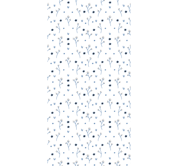 Papier peint floral motifs floraux bleus - TenStickers