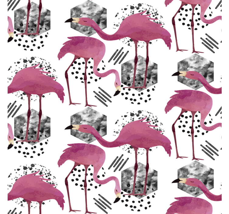 Papier peint oiseaux défilé de flamants roses - TenStickers