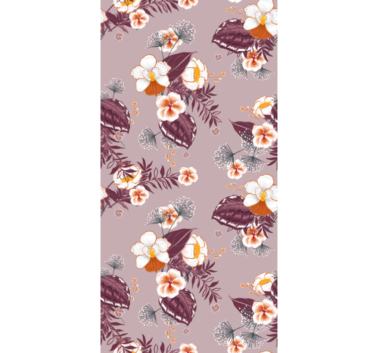 Papier peint floral motif orchidées florales - TenStickers