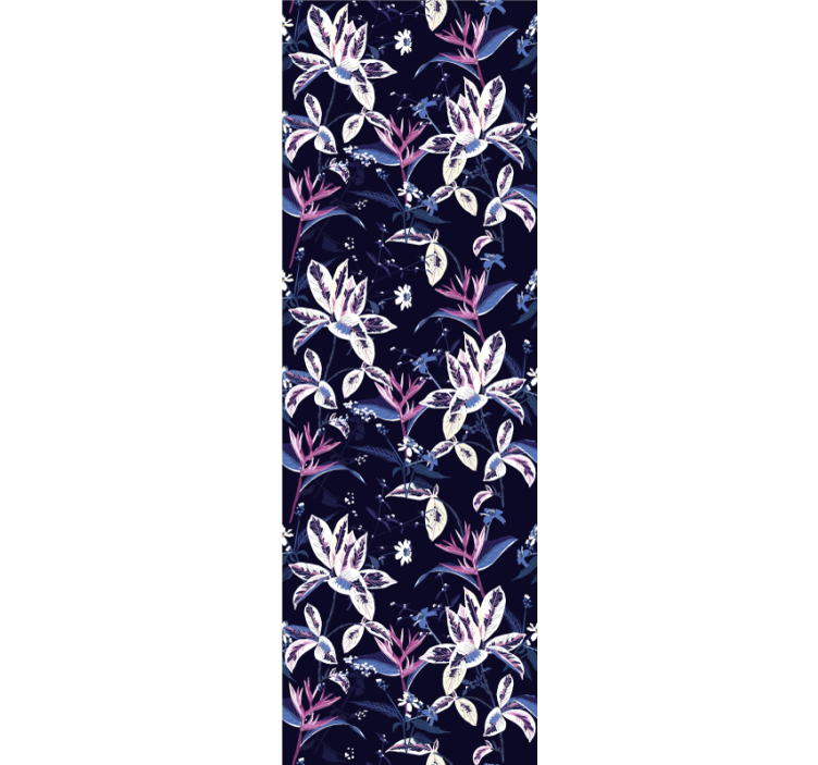 Papier peint floral jardin nocturne fleuri - TenStickers