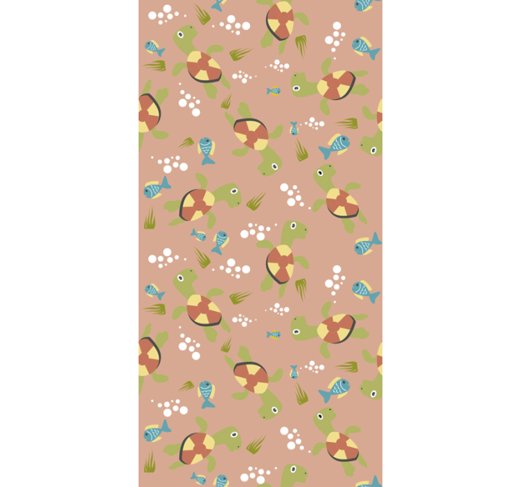 Papier peint poissons motif poissons et tortues - TenStickers
