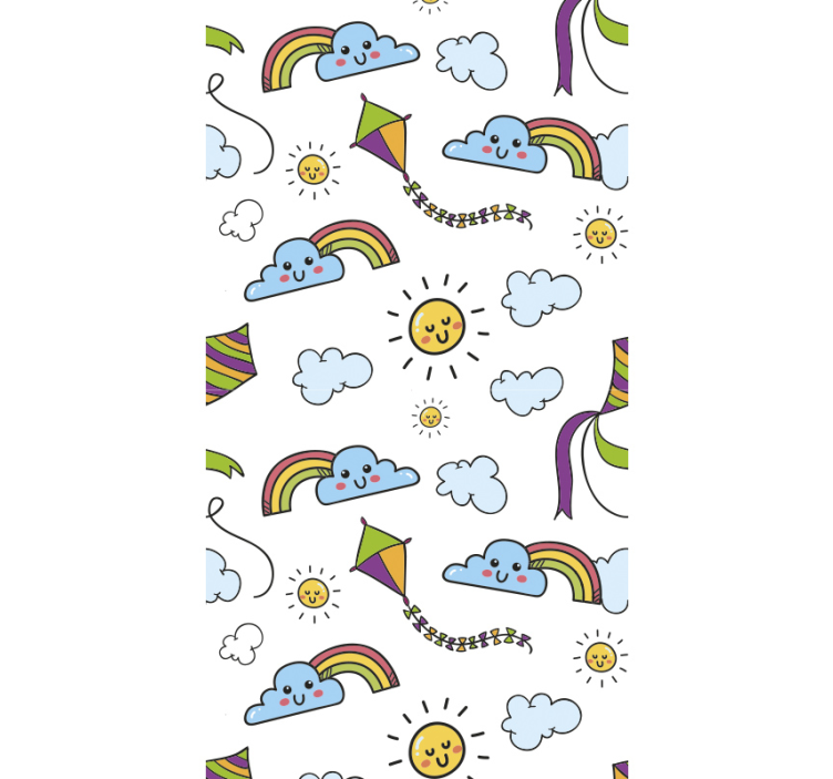 Papier peint chambre enfant cerfs-volants et nuages - TenStickers