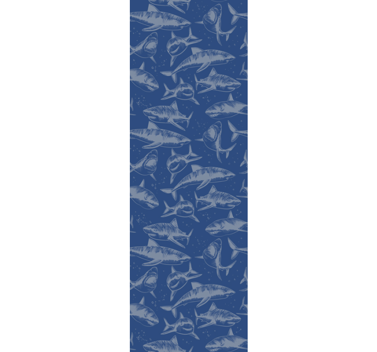 Papier peint chambre bleu requins - TenStickers