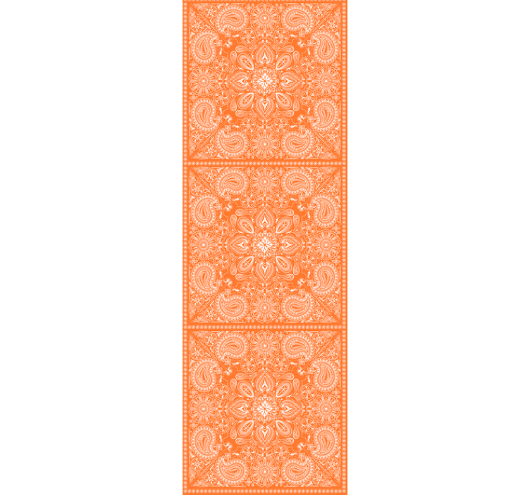 Papier peint orange imprimé paisley - TenStickers