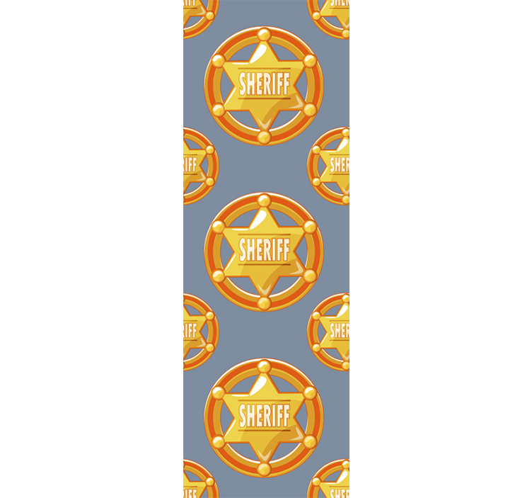 Papier peint rayé modèle d'insigne de shérif - TenStickers
