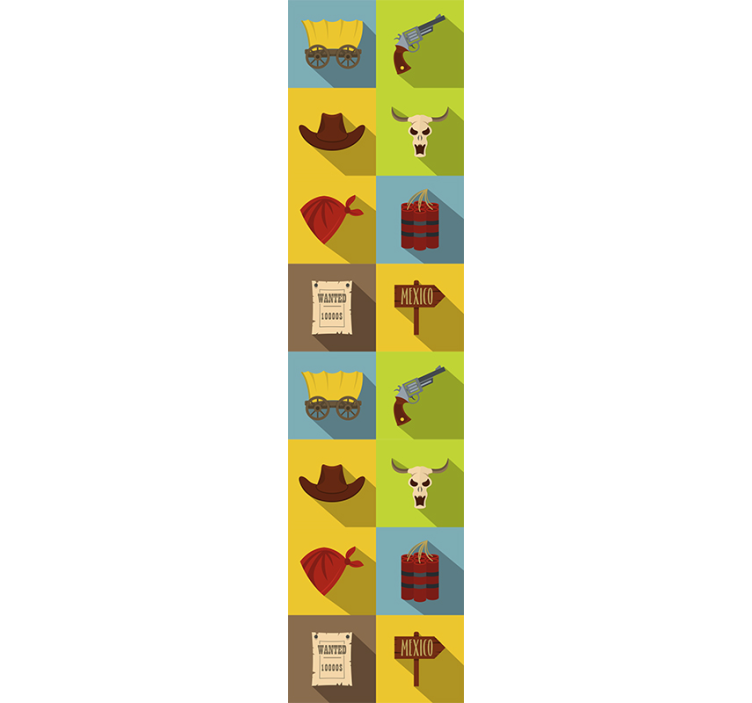 Papier peint rayé éléments de thème occidental - TenStickers