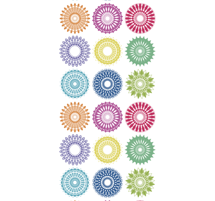 Papier peint fleurs cercles floraux colorés - TenStickers
