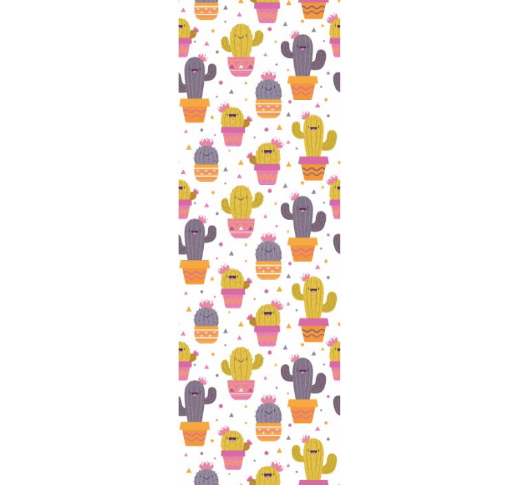 Papier peint chambre enfant bébé cactus heureux - TenStickers
