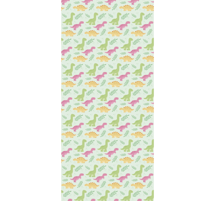Papier peint dinosaures motif de dinosaure pastel - TenStickers