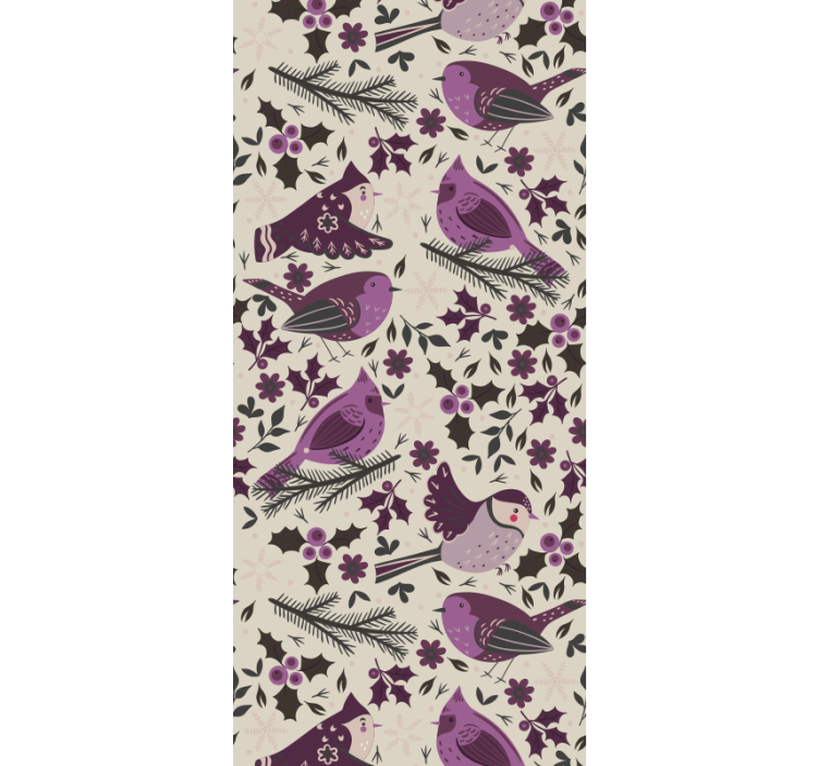 Papier peint oiseaux motif floral oiseau - TenStickers