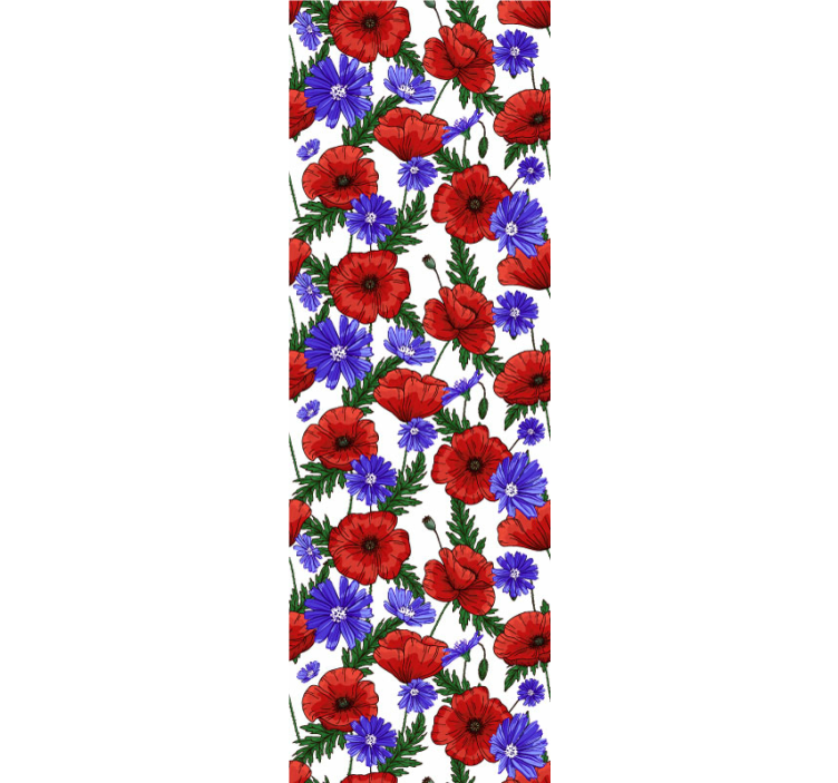 Papier peint floral conception florale de coquelicot - TenStickers