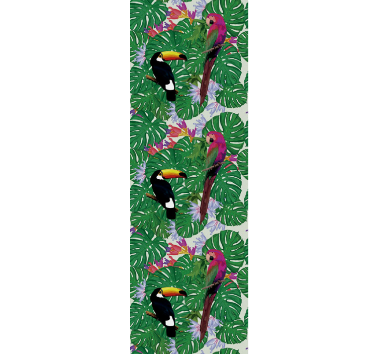 Papier peint oiseaux ensemble d'oiseaux tropicaux - TenStickers