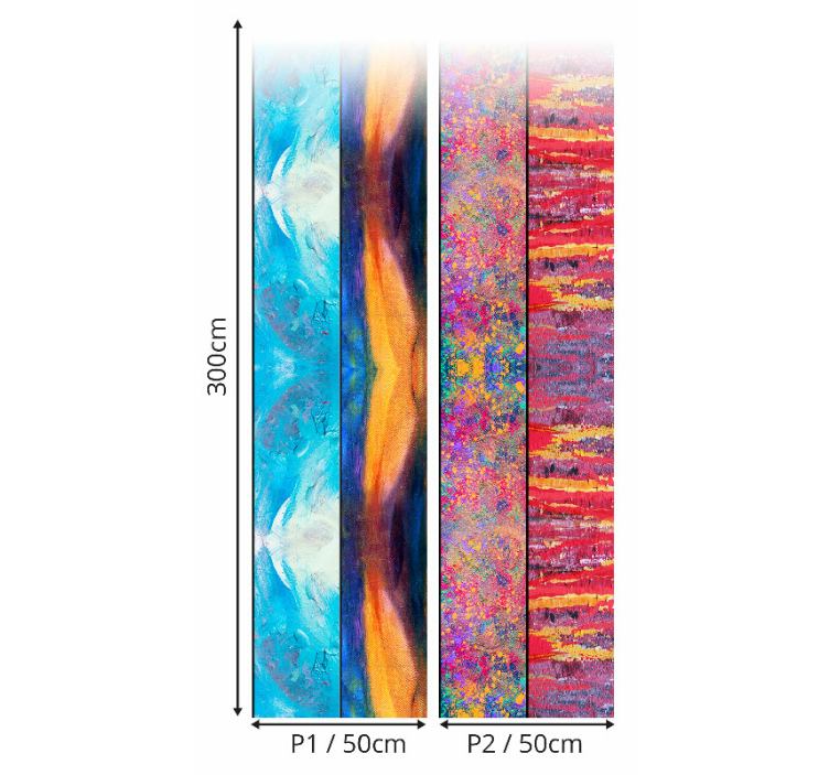 Papier peint salon panneaux d'art abstrait - TenStickers