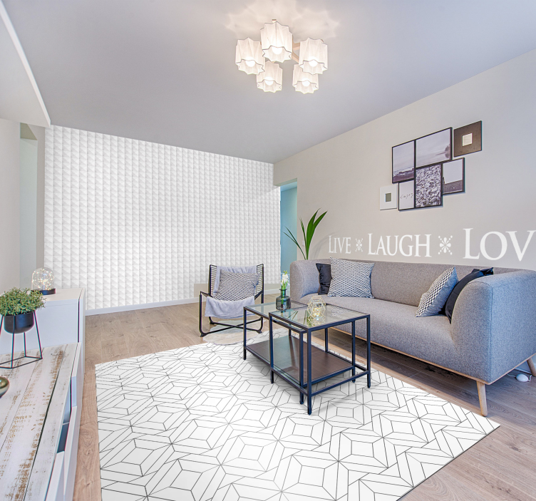 Papier peint 3D papier peint 3d carré blanc - TenStickers