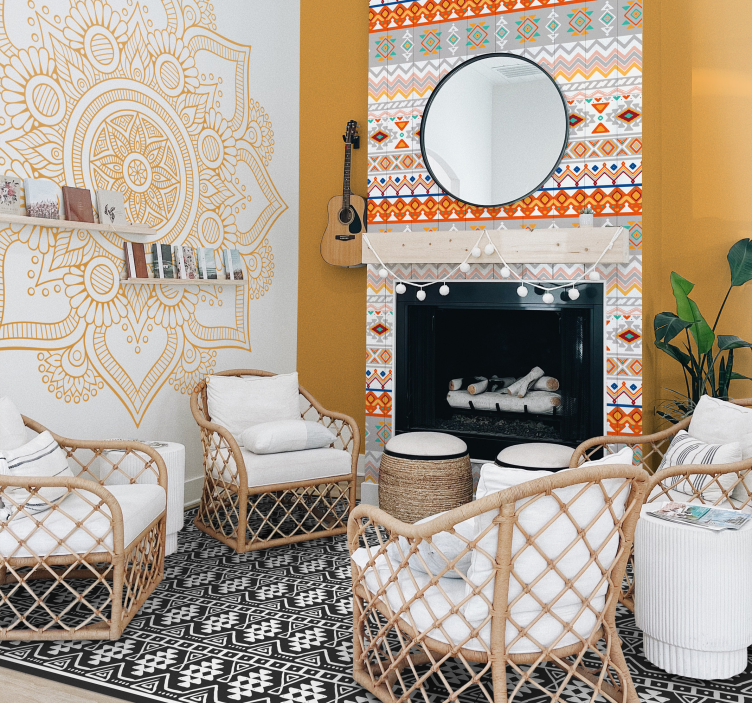 Papier peint texture Modèle de style bohème - TenStickers