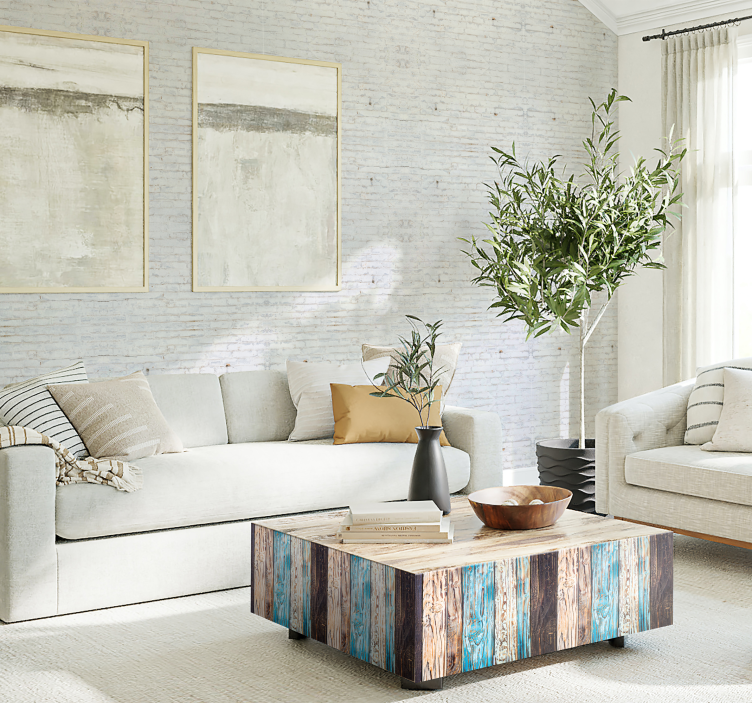 Papier peint brique façade en briques blanches - TenStickers