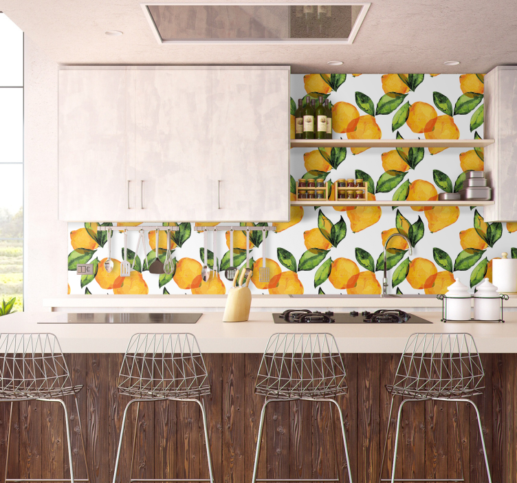 Papier peint ornemental style Méditerranéen Au Citron - TenStickers