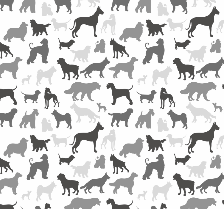 Papier peint animaux canines silhouette - TenStickers