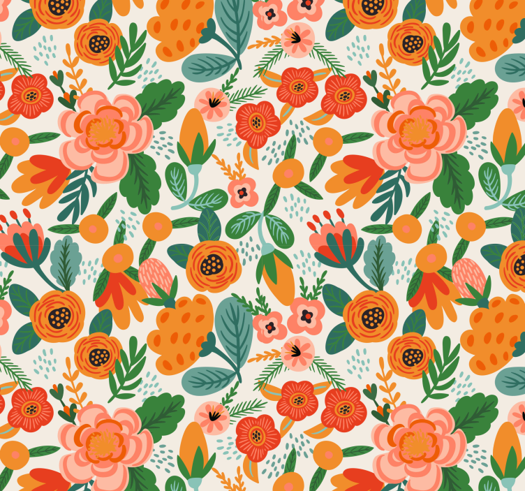 Papier peint floral illustration florale - TenStickers