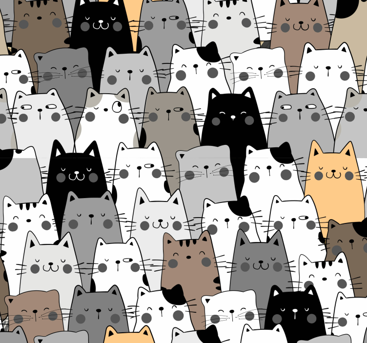 Papier peint chat motifs ludiques de chats - TenStickers