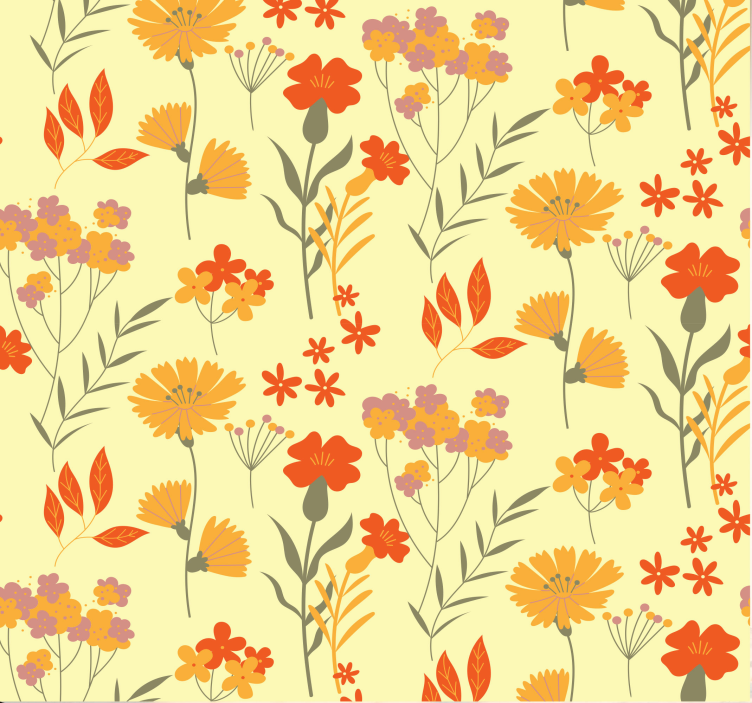 Papier peint floral motif floral d'automne - TenStickers