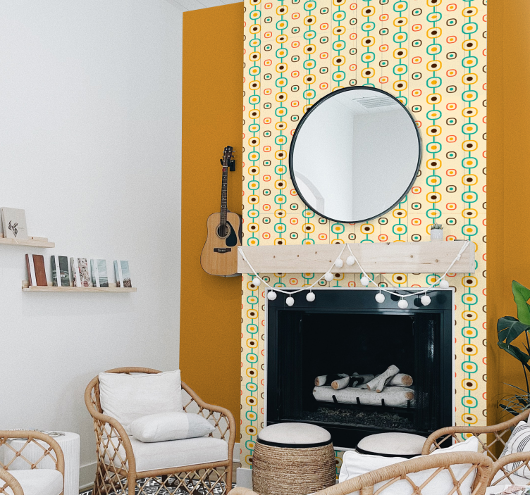 Papier peint vintage Géométrique des années 60 - TenStickers