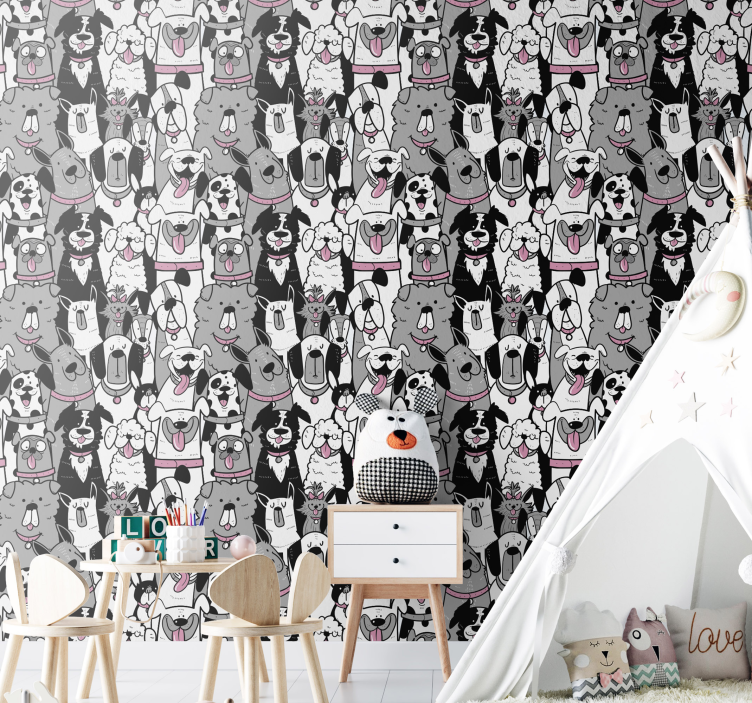 Papier peint chambre enfant chiens - TenStickers