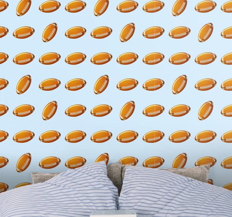 Papier peint rayé frénésie de football - TenStickers