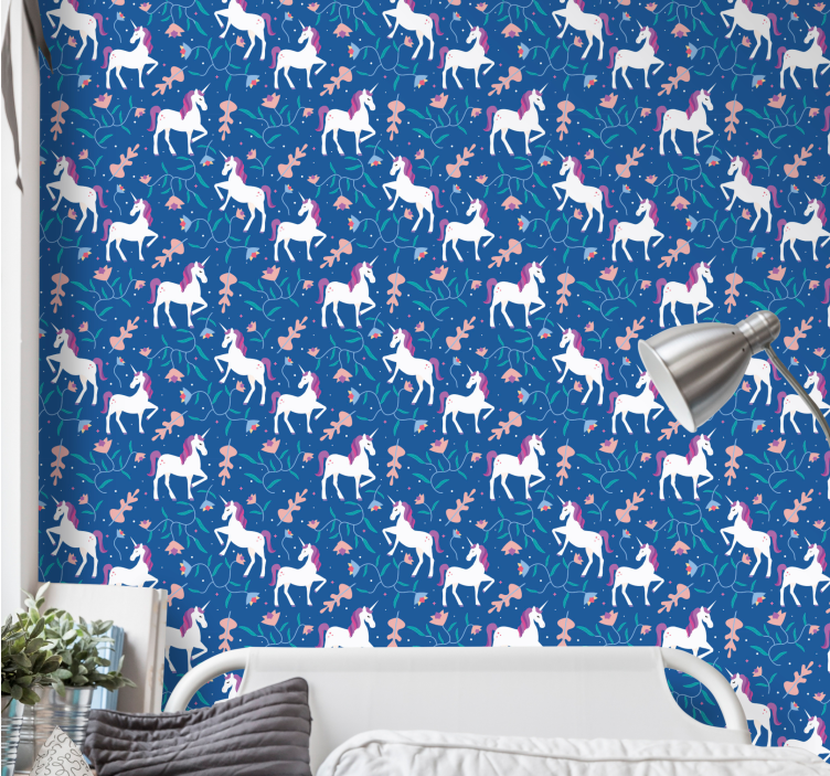 Papier peint animaux motif fantaisie licorne - TenStickers
