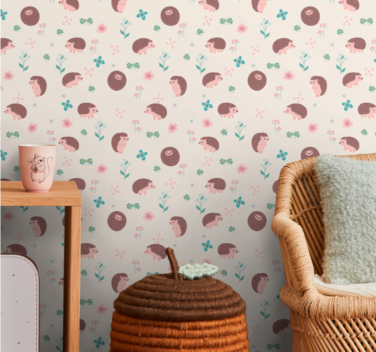 Papier peint animaux motifs de hérisson mignons - TenStickers