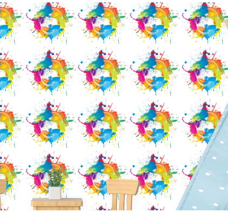 Papier peint art effet d'éclaboussures de peinture - TenStickers