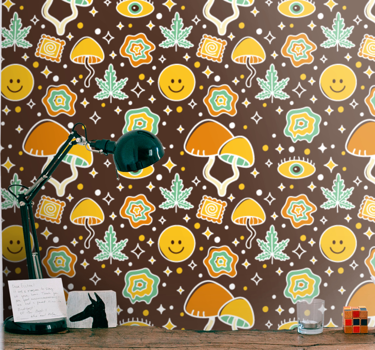 Papier peint art motifs souriants - TenStickers