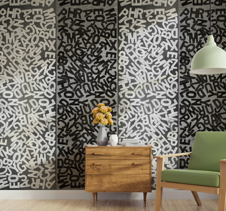 Papier peint texte chaos alphabétique - TenStickers