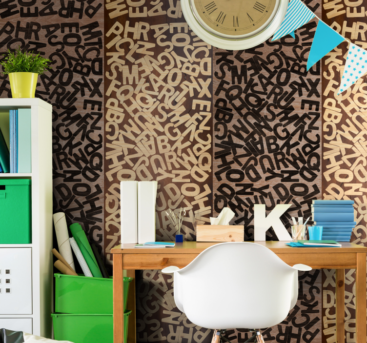 Papier peint texte modèle de typographie alphabet - TenStickers