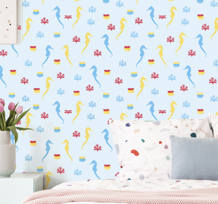 Papier peint poissons motif marin - TenStickers