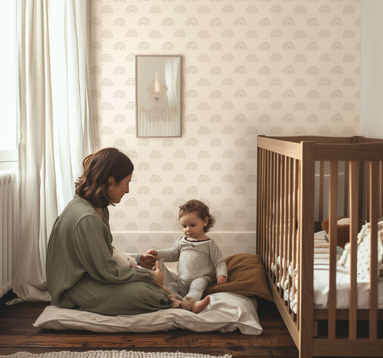 Papier peint chambre bébé arc en ciel minimaliste - TenStickers