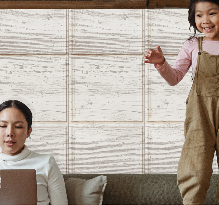 Papier peint imitation pierres motif panneaux beiges - TenStickers