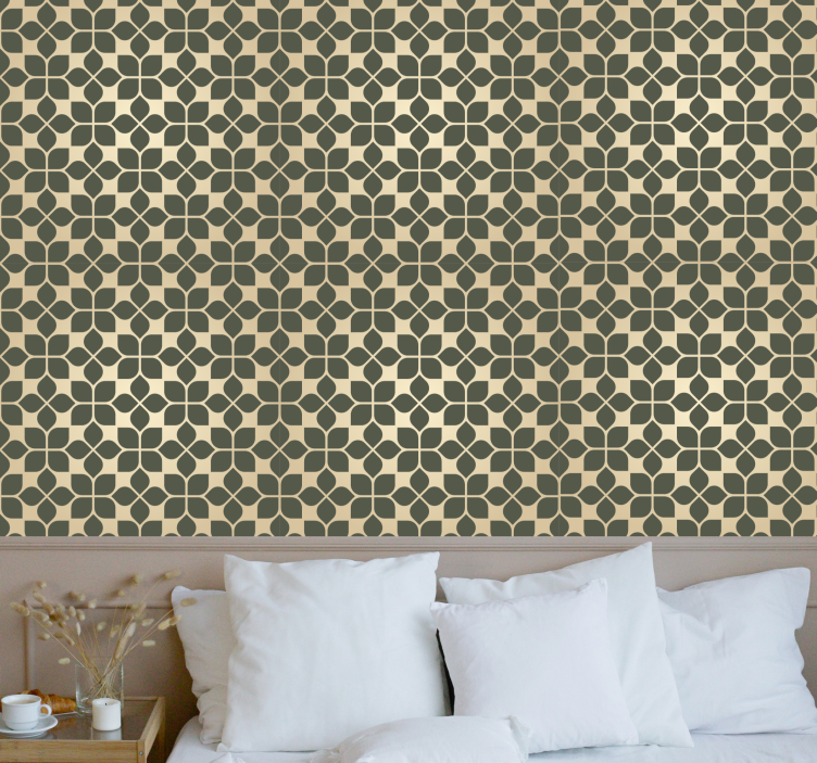 Papier peint chambre adulte style floral géométrique - TenStickers