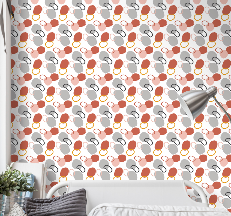 Papier peint cercles motif marron et gris - TenStickers