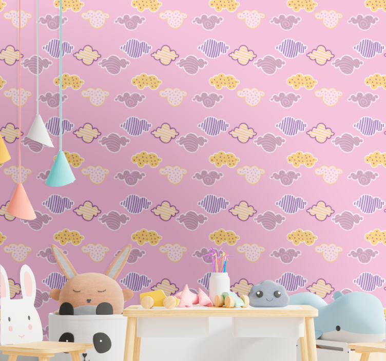 Papier peint chambre bébé modèle de ciel nuageux - TenStickers