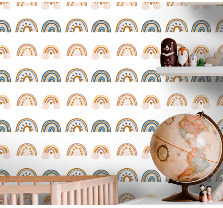 Papier peint chambre bébé motif d'arcs arc-en-ciel - TenStickers