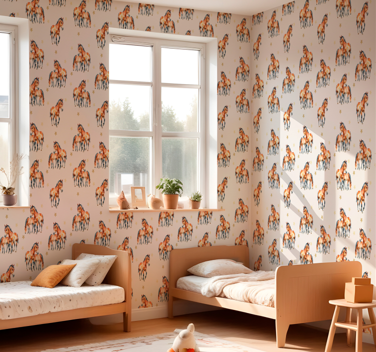 Papier peint chevaux mère et poulain - TenStickers