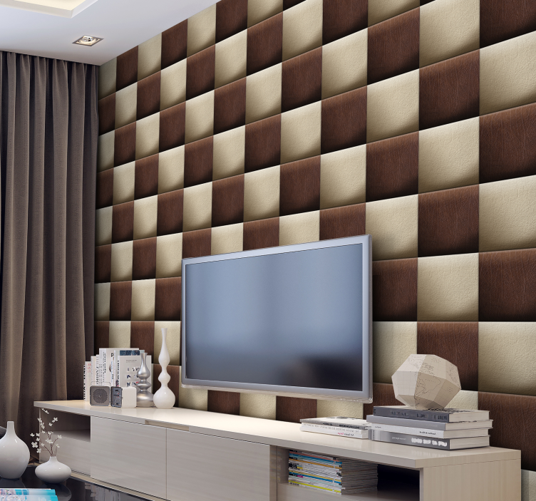 Papier peint  decos - échiquier chocolat - TenStickers