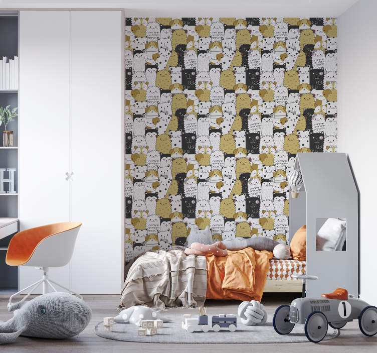 Papier peint chambre enfant motif de chiens mignons - TenStickers