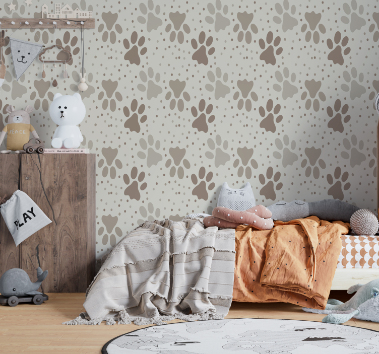 Papier peint chambre enfant patte de chien - TenStickers