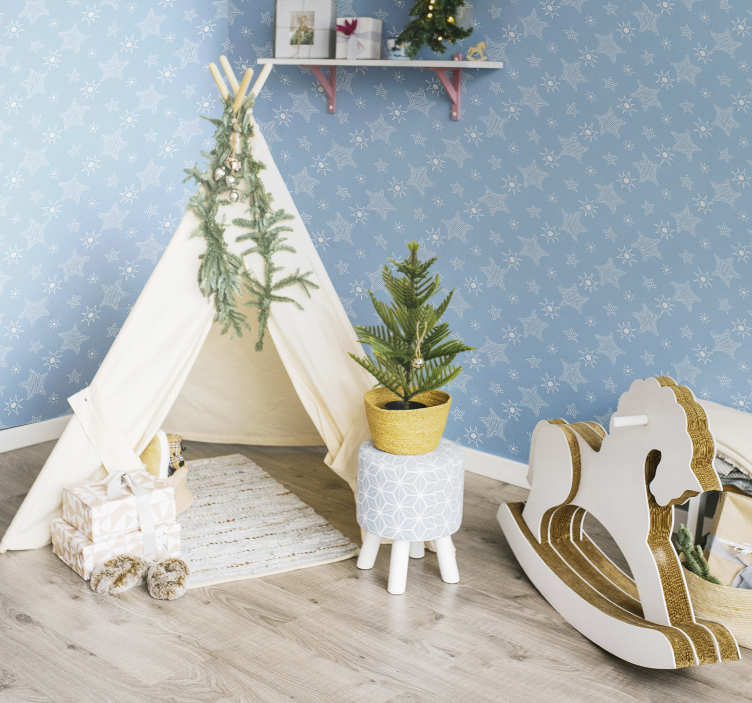 Papier peint étoiles modèle enfant bleu - TenStickers