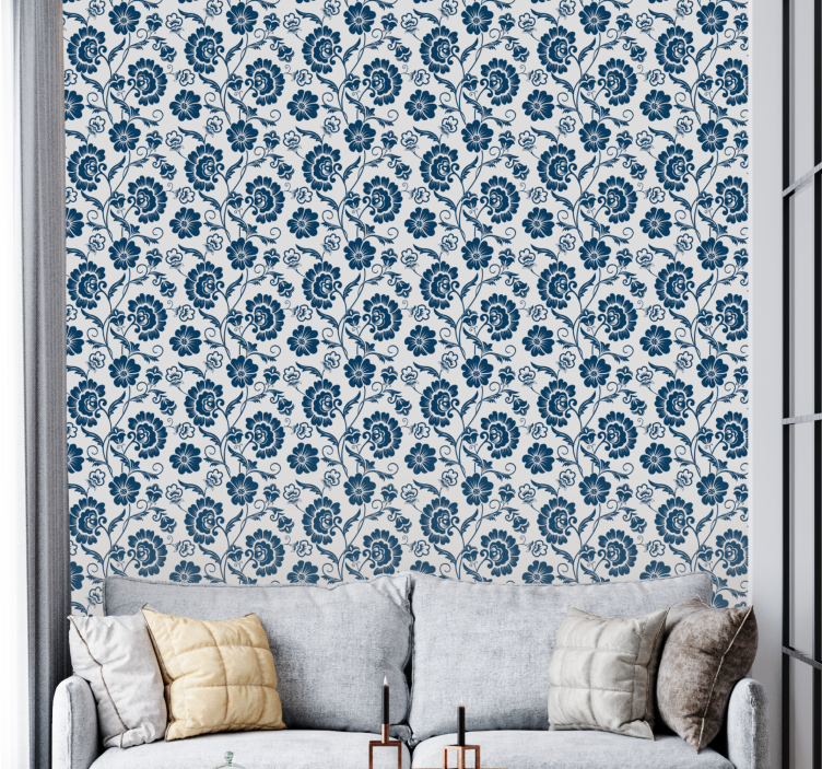 Papier peint floral conception de vigne florale - TenStickers