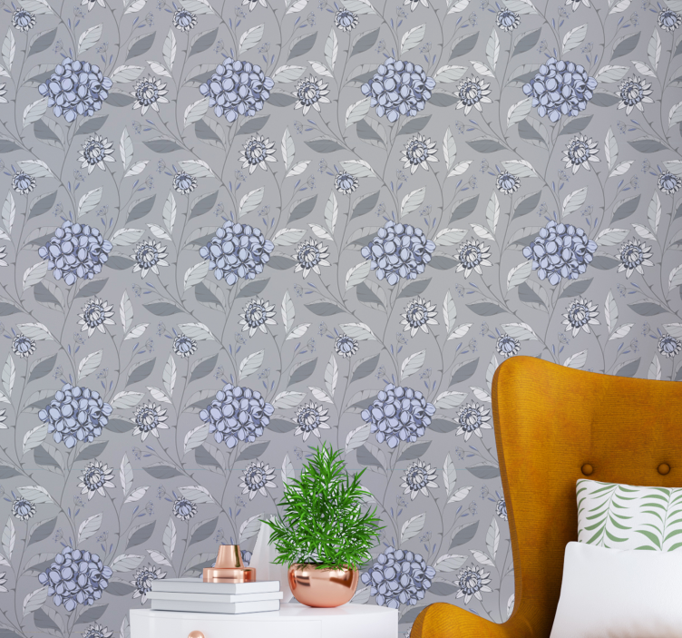 Papier peint floral motif de fleurs florales - TenStickers